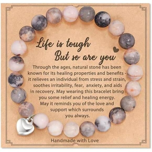 Natural stone healing bracelet for women get well soon gift inspirational jewelr - Picture 7 of 7